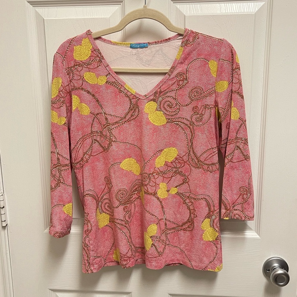 J. Mclaughlin Scroll Pattern Top - image 1